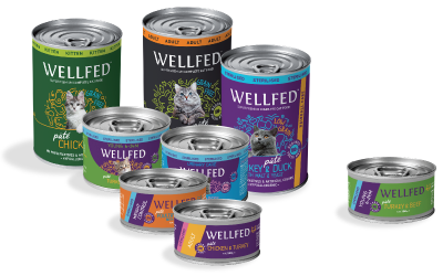 Pet interest wellfed product packages photo